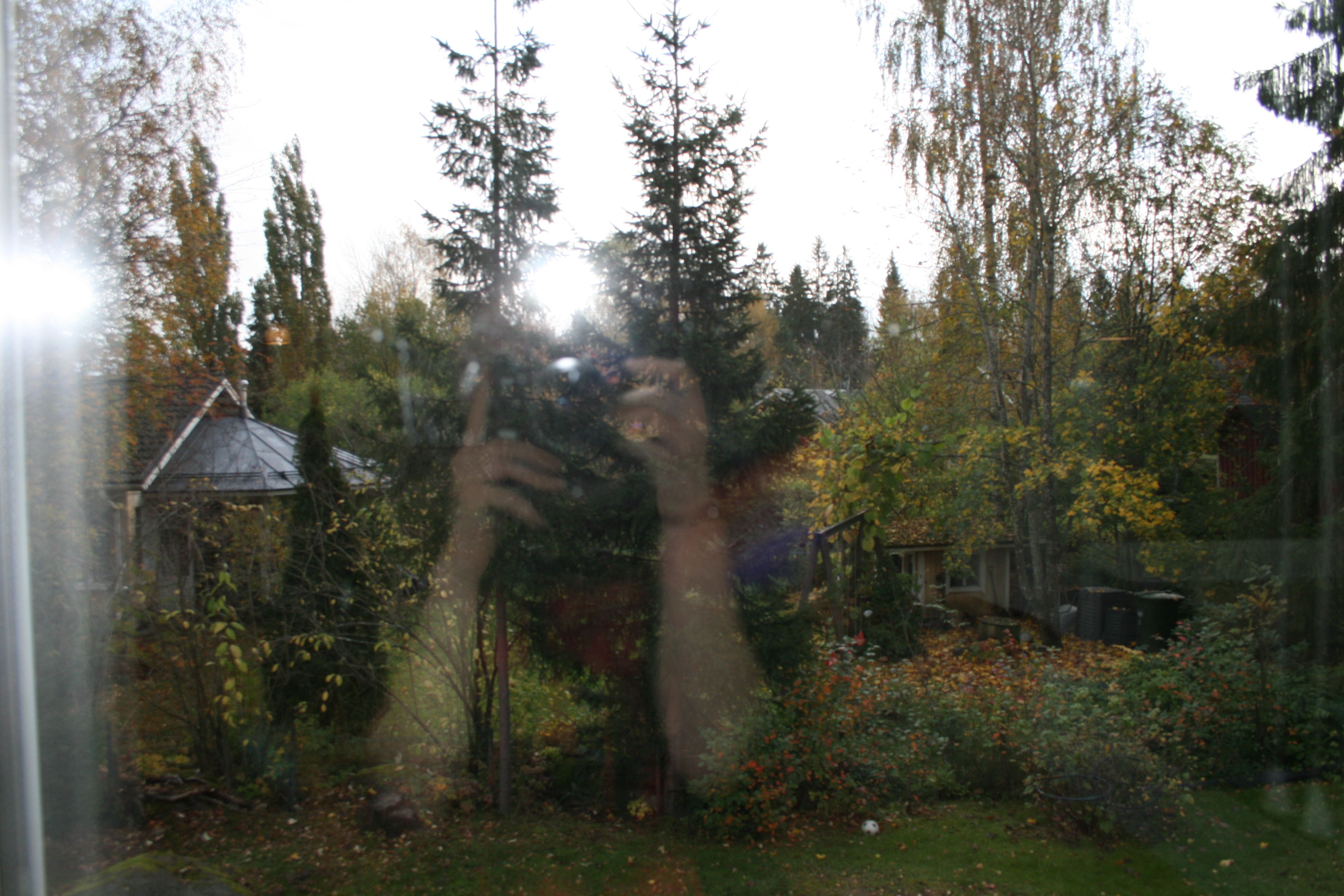 Ikkunan kautta heijastus